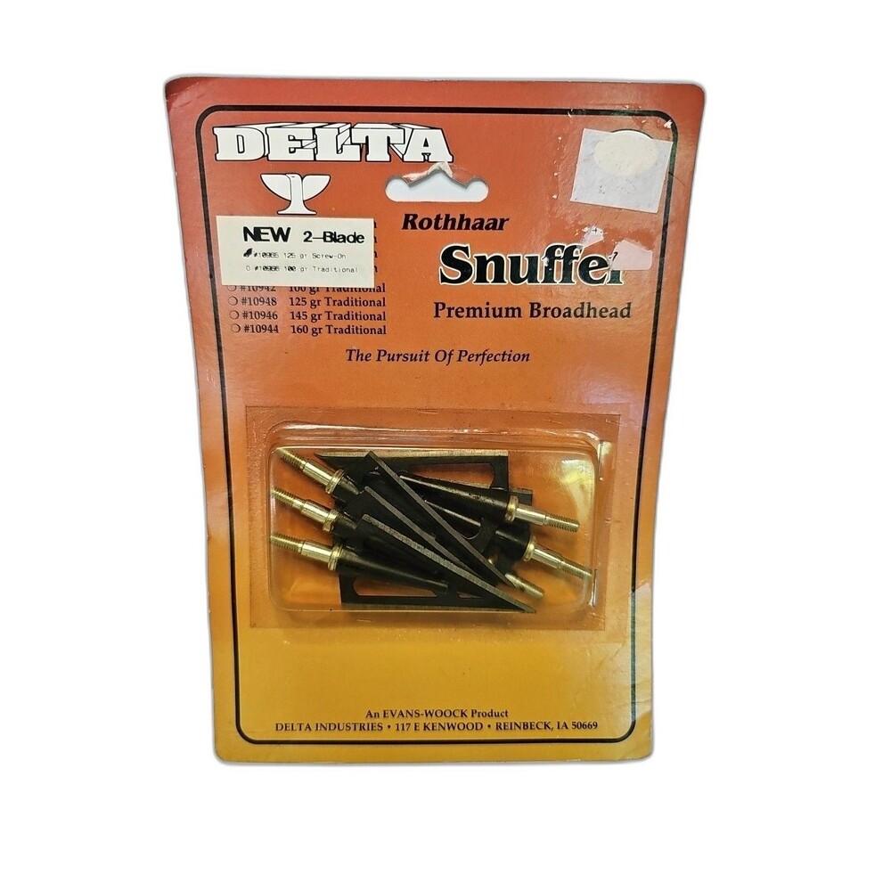 RARE Delta #10965 125GR. 5pcs 2 Blade Screw-On Rothhaar Snuffer Broadhead NEW